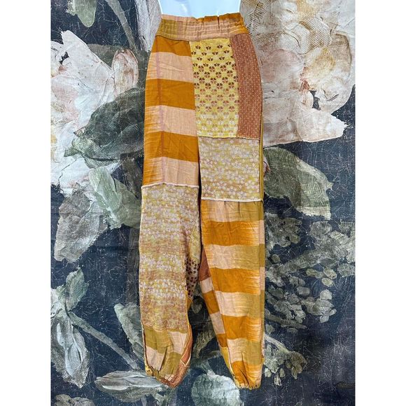 NWT FREE PEOPLE Camille Patchwork Pants Size -Large - Picture 6 of 9